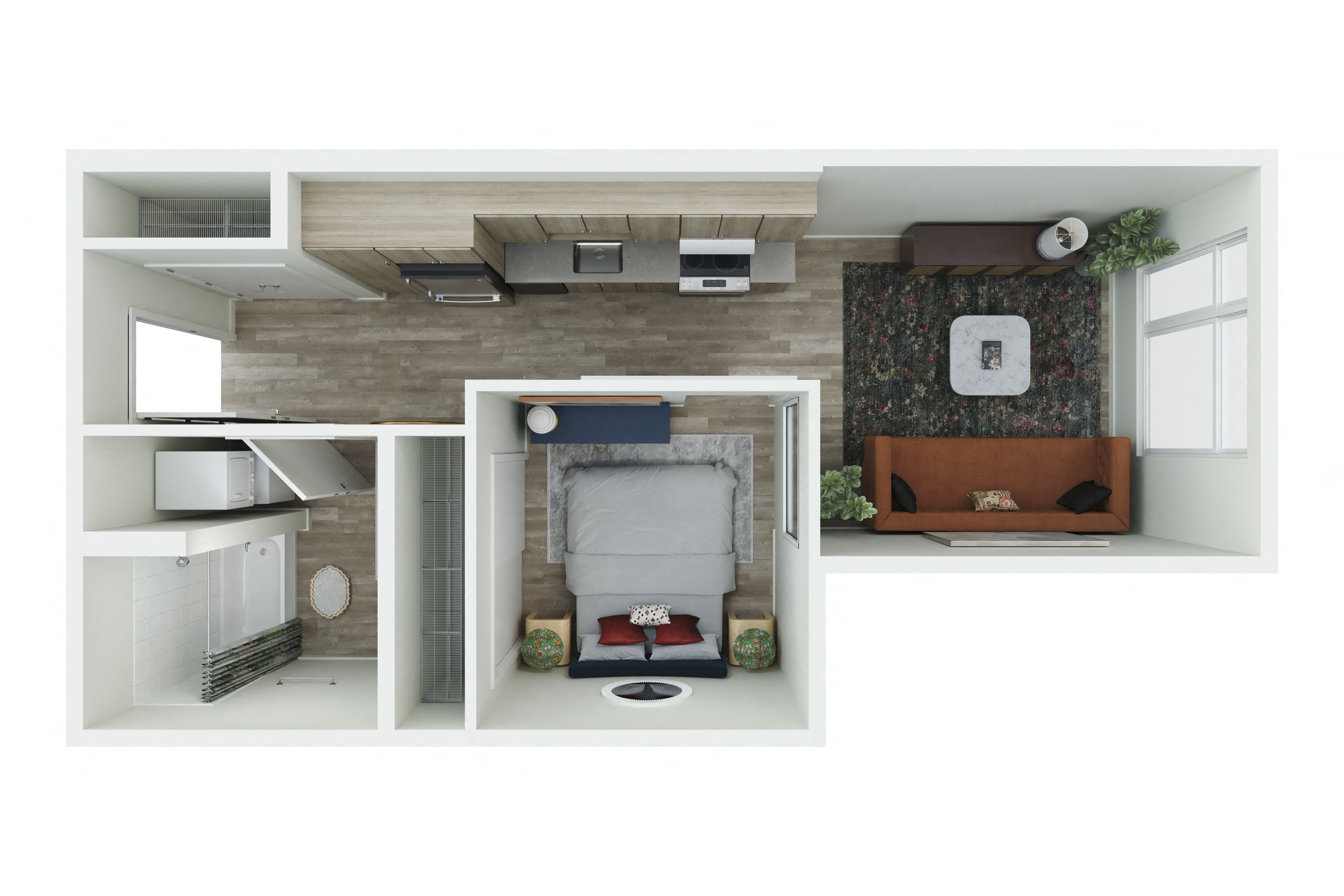 Floor plan layout diagram for Open 1 - 0.01